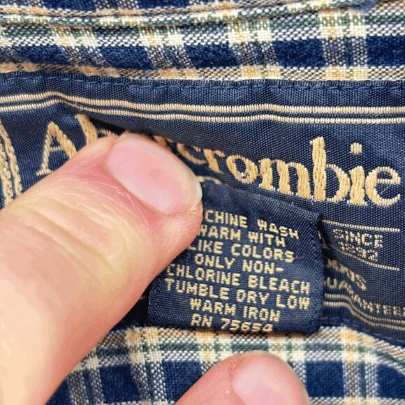 Vintage 90s Y2K Abercrombie & Fitch The Big Shirt Plaid Button Down Men's XL EUC - Picture 4 of 4